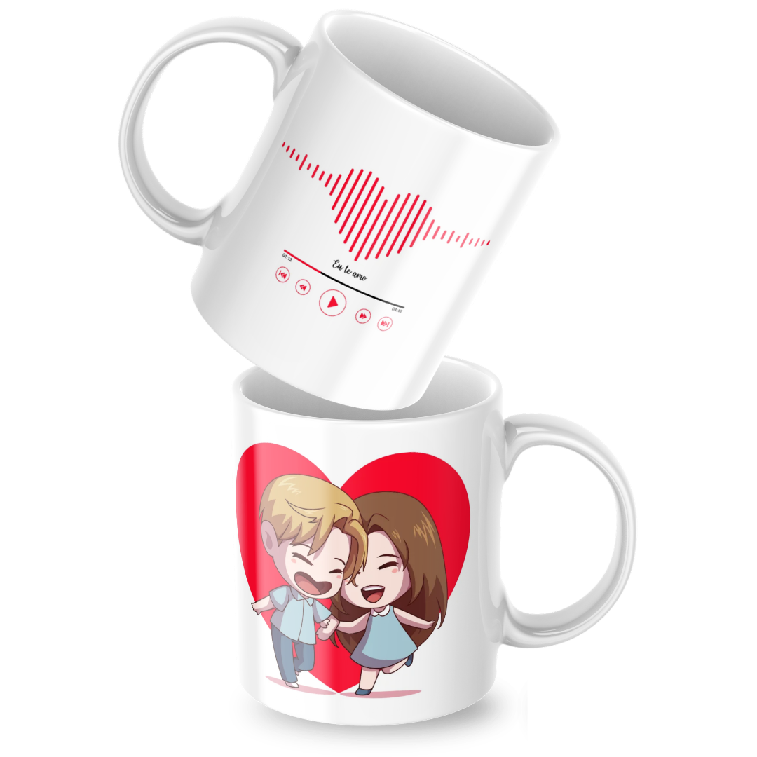 Caneca de Porcelana Dia dos Namorados- 325ml