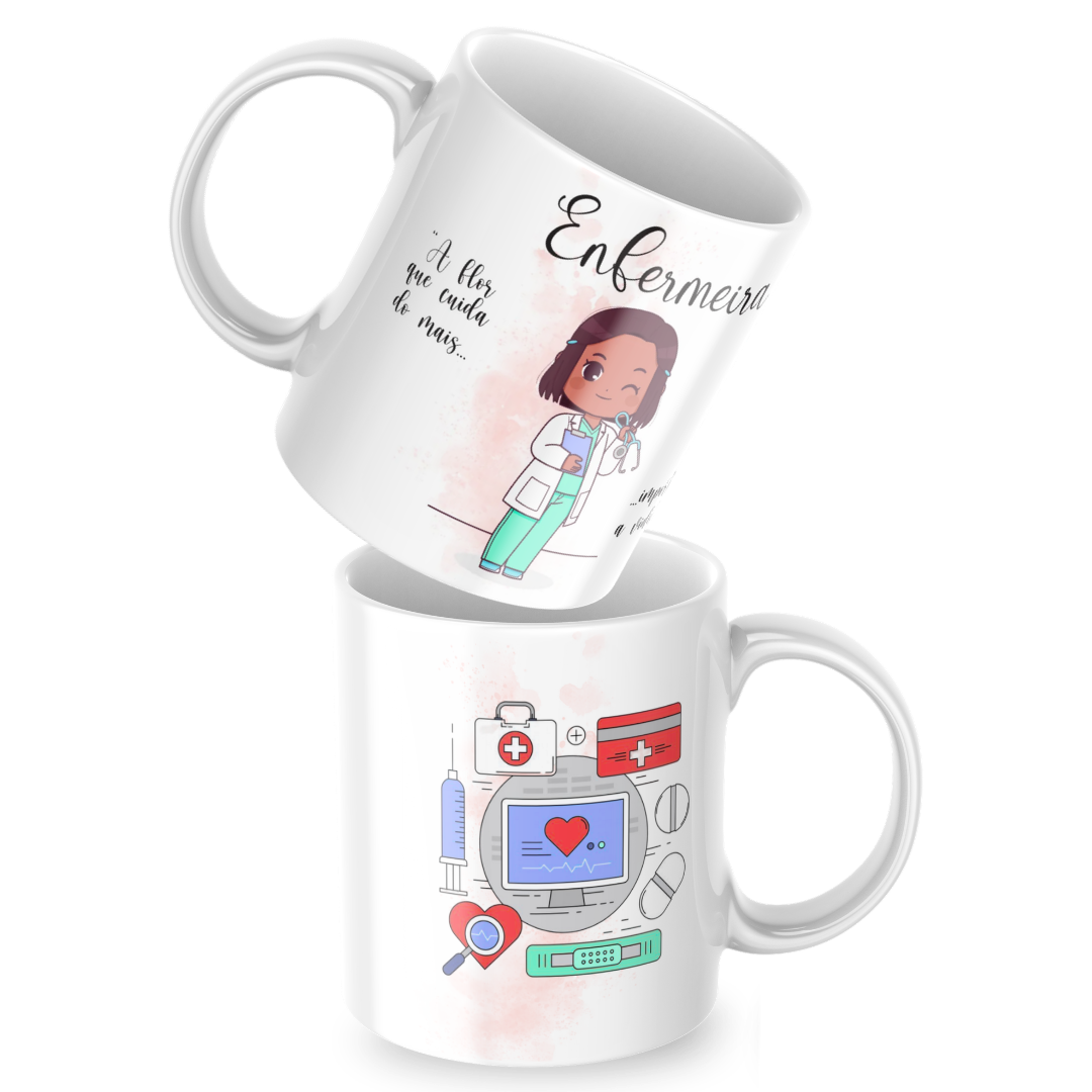 Caneca de Porcelana Enfermeira- 325ml