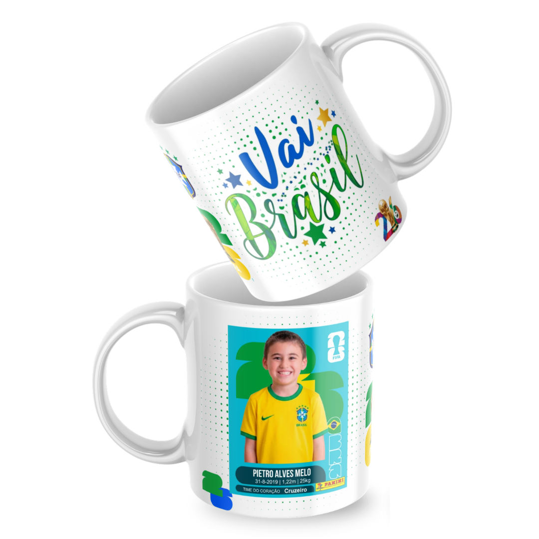 Caneca Copa do Mundo Figurinha- 325ml