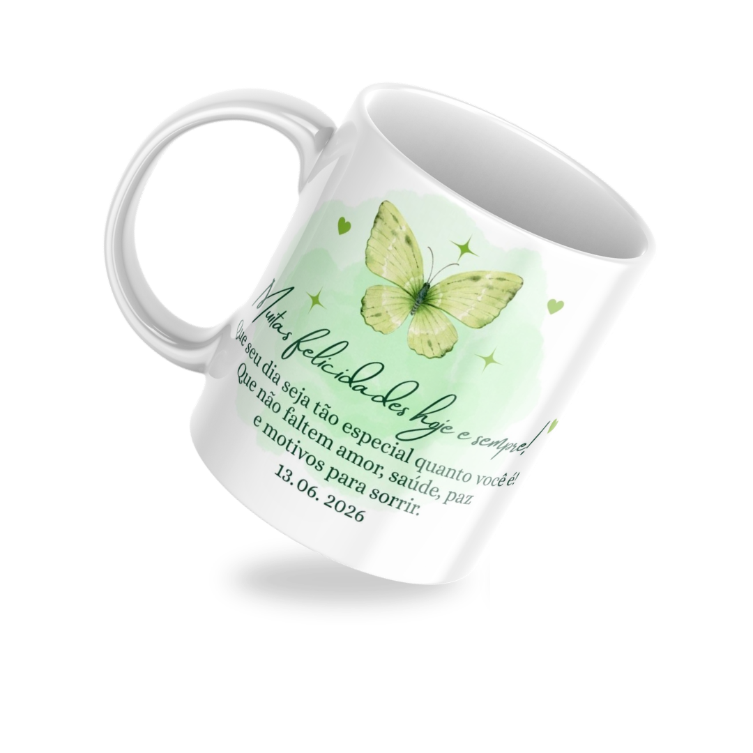 Caneca Personalizada com Foto – Verde – 325 ml - Imagem 2