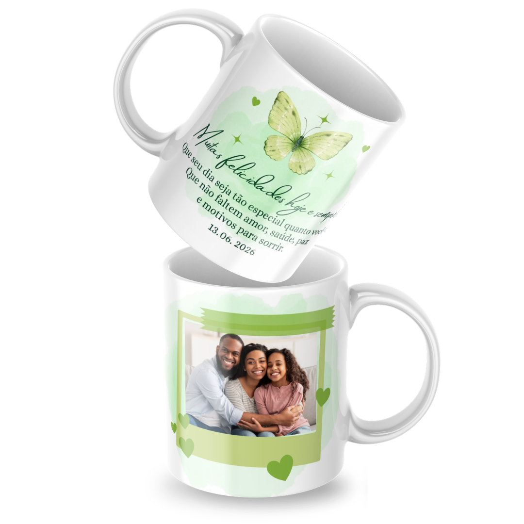 Caneca Personalizada com Foto –  Verde – 325 ml