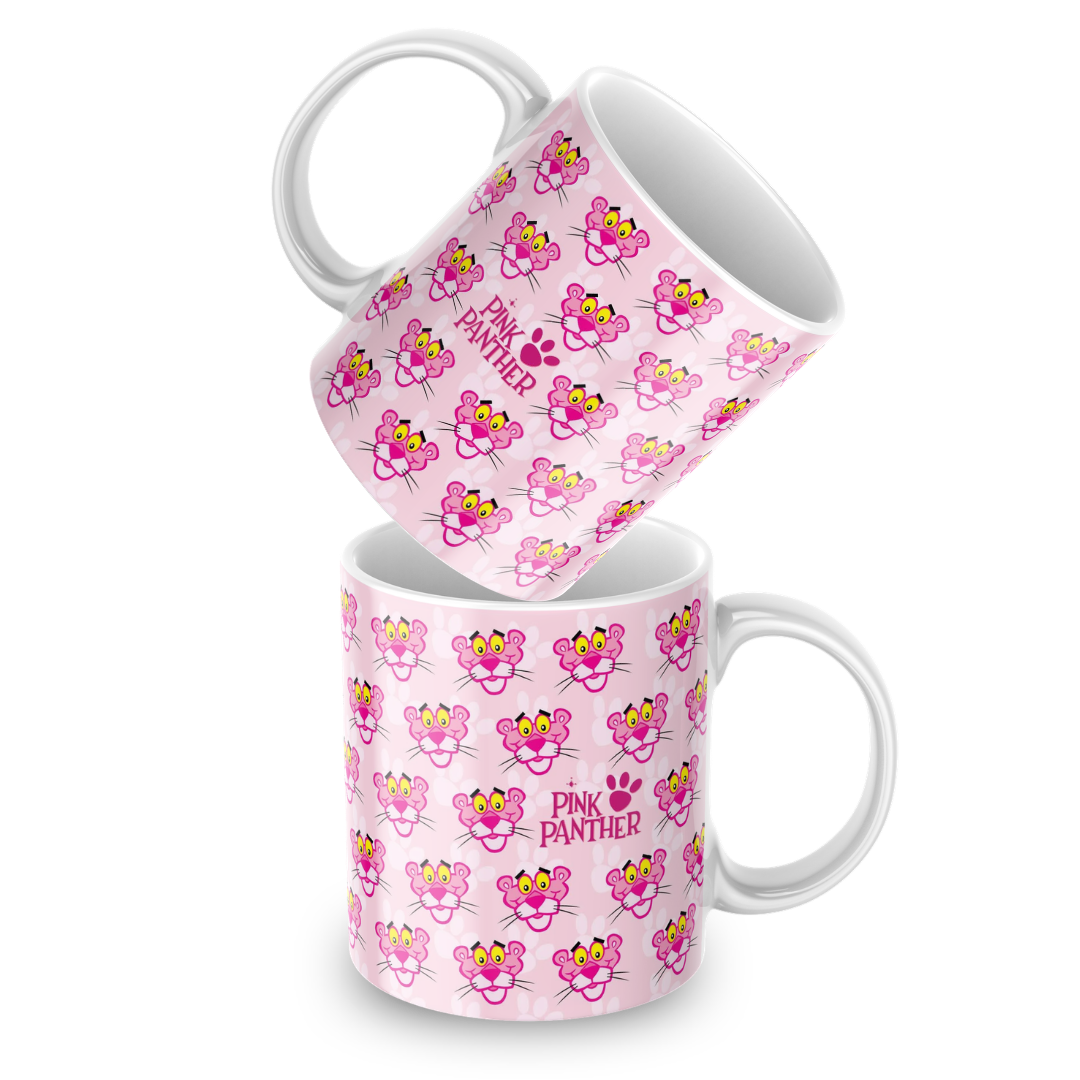 Caneca Personalizada de Porcelana 325ml – Pantera Cor-de-Rosa
