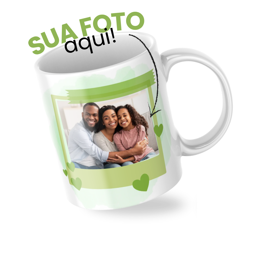 Caneca Personalizada com Foto –  Verde – 325 ml